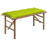 VidaXL Klappbare Gartenbank mit Auflage 118 cm Bambus