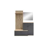 Kompaktgarderobe  Rovereto ¦ grau ¦ Maße (cm): B: 148 H: 199 T: 38.0