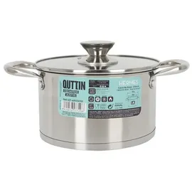 Quttin Topf mit Glasabdeckung Quttin Hermes Stahl 2,8 L (6 Stück)