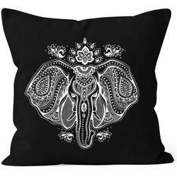 Autiga Dekokissen Kissenbezug Kissen-Hülle Mandala Elefant Elephant Boho Ethno 40×40 Autiga® schwarz