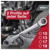 Wiha Doppelring-Ratschenschlüssel 4 in 1 10-19 mm
