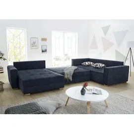 Jockenhöfer GRUPPE Brixen U-Form« Bettfunktion, Bettkasten, Ottomane ist links oder rechts montierbar, blau