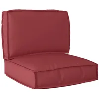 VidaXL 2-teiliges Palettenkissen-Set Weinrot Oxford-Stoff