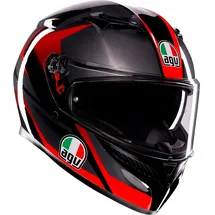 AGV K3 Striga Integralhelm - Schwarz/Grau/Rot / M