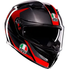 AGV K3 Striga Integralhelm - Schwarz/Grau/Rot / M