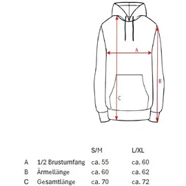 Zwillingsherz Hoodie ""Rahel"", Damen, Gr. M, blau, Obermaterial: 50% Baumwolle, 50% Polyester, bedruckt, unifarben, hüftbedeckend, ohne Ausschnitt, Rippbündchen kontrastfarben, Sweatshirts Hoodie, mit "MOIN" und Anker Stickerei, kontrastfarbigen Ärmelbündchen