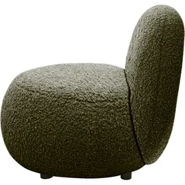 INOSIGN Sessel "Mithras II Cocktailsessel, organische Formensprache, Solitär Sessel", grün (dunkelgrün), B:73cm H:76cm T:75cm, 100% Polyester, Sessel, Bouclé oder Fellimitat; Lieferzeit nur ca. 2 Wochen