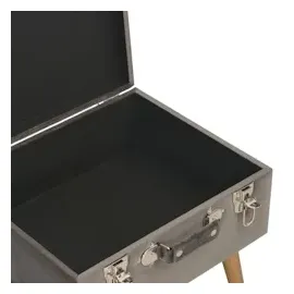 vidaXL Hocker mit Stauraum 40 cm Grau Samt