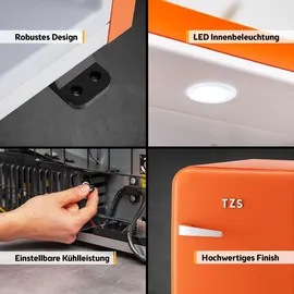 First Austria Retro Mini-Kühlschrank 40 l 56,2 cm hoch Orange