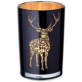 Edzard Teelichtglas Fancy Glas Schwarz/Gold