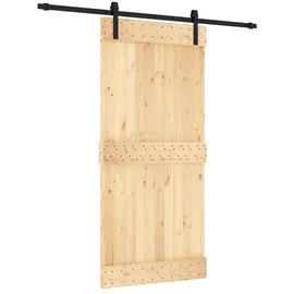 vidaXL Schiebetür rechts 95 x 210 cm Braun/Schwarz