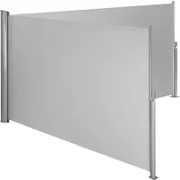 Tectake Aluminium Doppel Seitenmarkise 180 x 600 cm grau
