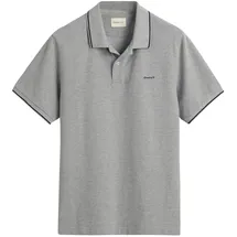 GANT Tipped Piqué Kurzarm-poloshirt Grey Melange 2XL