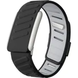 Strap-it Whoop 5.0 Armband Silikon 'Sport' für Whoop 5.0 - Schwarz/Grau - Druckknopf Verschluss