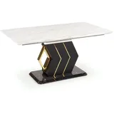 Halmar Vincenzo klappbarer Esstisch - weißer Marmor / schwarz / gold - Weiß