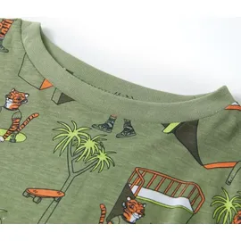 vidaXL Kinderpyjama mit Kurzen Ärmeln Hellkhaki 92