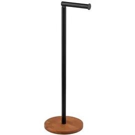 Wenko Stand Toilettenpapierhalter 2 in 1 Serro Schwarz-Bambus