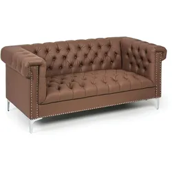 Zweisitzer-Sofa Leder RICK, 2 Plätze, braun
