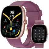 HUAKUA Smartwatch Damen Herren mit Telefonfunktion,1,85" Smartwatch mit 100+Sportmodi Fitnessuhr mit Pulsuhr Schlafmonitor SpO2 Schrittzähler Fitness Tracker IP68 Wasserdicht für Android iOS Handy