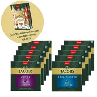 JACOBS Kapseln Nespresso®* kompatibel  5x20 Lungo 8 Intenso+ 5x20 Decaffeinato 6