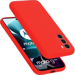 Cadorabo TPU Liquid Silicone Case Hülle für Motorola MOTO G200 5G (Motorola Moto G200 5G), Smartphone Hülle, Rot