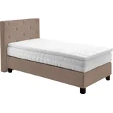Westfalia Schlafkomfort Boxspringbett 115 x 210 cm Beige/Schwarz