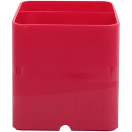 Exacompta 67784D 10er Pack Premium Stiftehalter Pen-Cube mit 2 Fächern für mehr Ordnung auf dem Schreibtisch Stifteköcher Stiftebox Aufbewahrungsbox Organizer himbeer