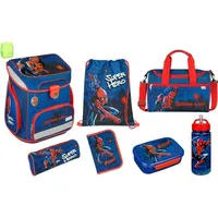 Undercover Spiderman Schulranzen Set 9 teilig - Scooli Easy Fit mit viel Zubehör und Regenschutz - Dunkelblau