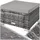 Tectake Rattan Sitzhocker 53 x 53 x 26 cm grau