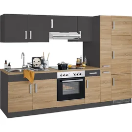 kochstation Küchenzeile KS-Gera 300 cm grau/beige