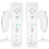 TechKen 2er Set Controller für Wii Remote Plus Controller Wii Fernbedienung mit Motion Plus und Wii Nunchuck Controller Wii Kontroller Wii Vernbedinung Ersatz für Wii/WiiU