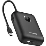 Swissten Swissten, Externer Akku 30000mAh Integrierte USB-C Lightning-Kabel LED-Anzeige, Schwarz - Schwarz