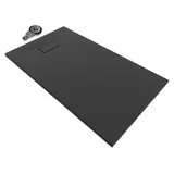 iflair BOREAL Duschwanne 140x80 cm flach für 1 Verbraucher Schwarz