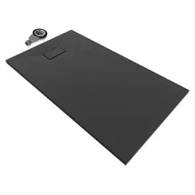 iflair BOREAL Duschwanne 140x80 cm flach für 1 Verbraucher Schwarz