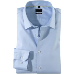Businesshemd OLYMP "No. Six super slim", Herren, Gr. 38, N-Gr, blau (ozon), Obermaterial: 97% Baumwolle, 3% Elastolefin, Langarm, Hemden