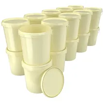 FixedByU Eimer mit Deckel 16 Liter Creme