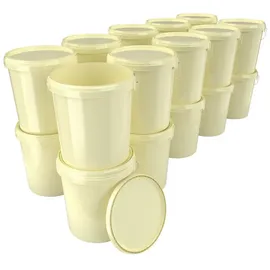 FixedByU Eimer mit Deckel 16 Liter Creme