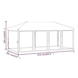 vidaXL Partyzelt Faltbar mit Mesh-Seitenwänden Weiß 3x6 m