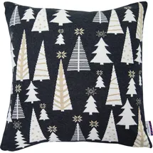 Tom Tailor Dekokissen TOM TAILOR HOME "GLAMOUR CHRISTMAS" Gr. 1, schwarz (goldfarben, anthrazit, gemustert), B:50cm L:50cm, Baumwolle, Dekokissen_Sitzkissen_Kissenhüllen, Kissenhülle ohne Füllung, 1 Stück
