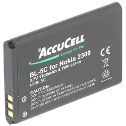 AccuCell Akku passend für Nokia N91, BL-5C, 1100mAh
