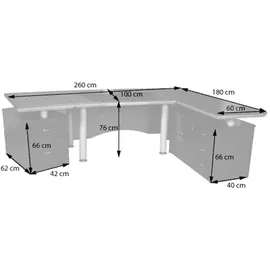 Jet-Line Schreibtisch Berlin Schwarz