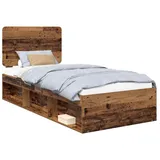 vidaXL Bettrahmen Altholz 90 x 190 cm Massives Kiefernholz 3412549