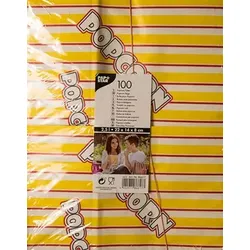 Papstar 100 Popcorn Tüten, Pergament-Ersatz 2,5 l 22 cm x 14 cm x 8 cm "Popcorn" fettdicht