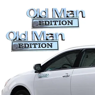 Old Man Edition Emblem 3D Metall Old Man Edition Autoemblem, 2025 Neue Autoaufkleber Für Männer, Lustige Edition Stoßstangenaufkleber Für Auto, LKW, SUV, Seite Oder Heckklappe (2A)