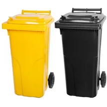 Proregal 2-Rad-Mülltonne Mgb HDPE-Kunststoff 120 Liter Gelb & Grau/Schwarz