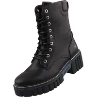 Mustang Damen Schnürboots aus Kunstleder schwarz 41