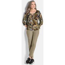 GOLDNER Viskosebluse mit Allover-Leo-Druck in honig gemustert), | Gr.: 42