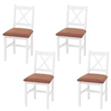 heute wohnen Esszimmerstuhl HWC-F77 Stoff grau/weiß 4er Set