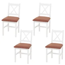 heute wohnen Esszimmerstuhl HWC-F77 Stoff grau/weiß 4er Set
