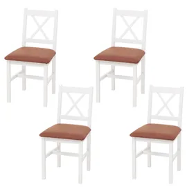 heute wohnen Esszimmerstuhl HWC-F77 Stoff grau/weiß 4er Set